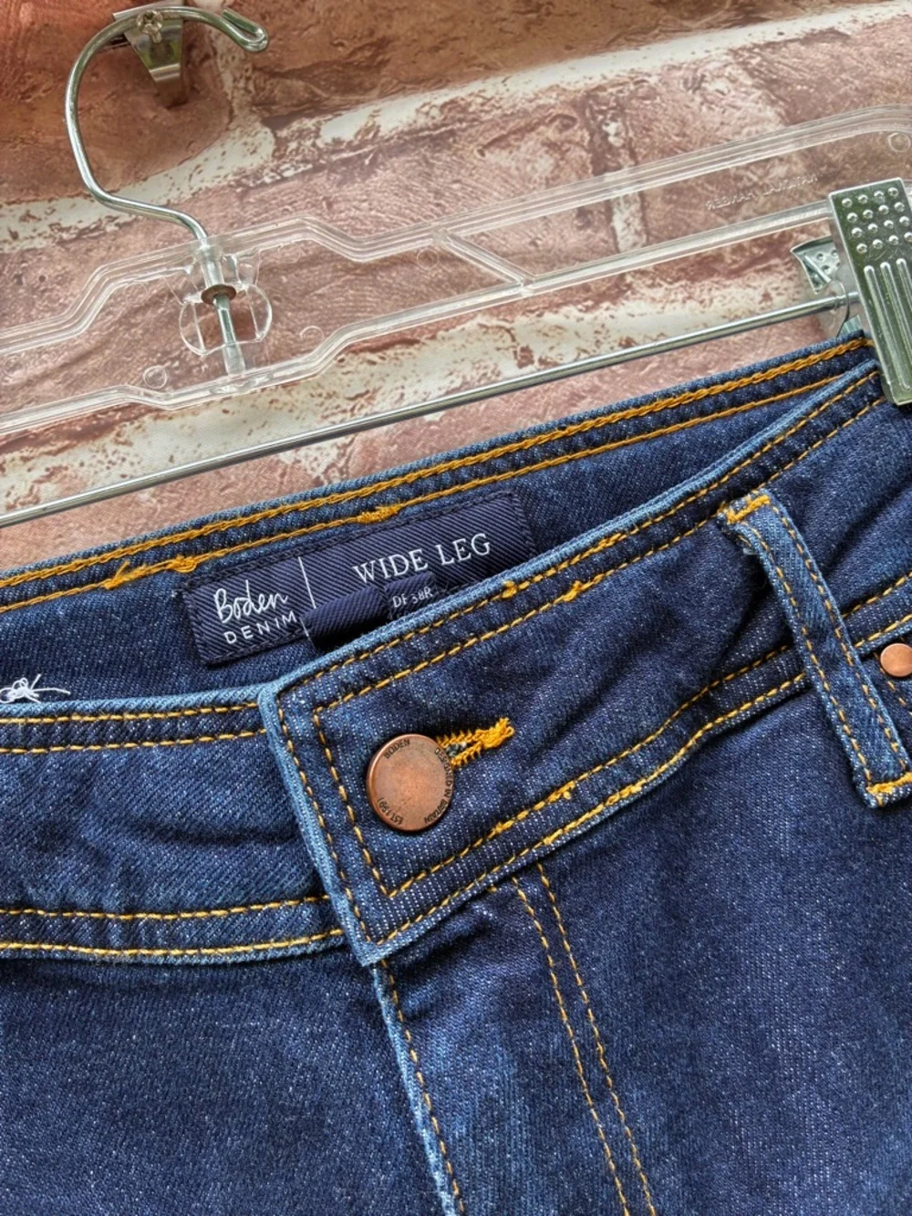 Boden Dark Blue Wide Leg Jeans